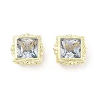 Brass Micro with Single Light Sky Blue Zirconia Beads