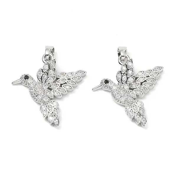 Brass Micro Pave Clear Cubic Zirconia Pendants