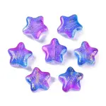 Transparent Spray Painted Glass Beads