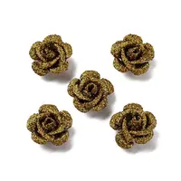 3D Rose Flower Baking Paint Aluminum Beads