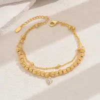 Brass Micro Pave Cubic Zirconia Milti-strand Breacelets