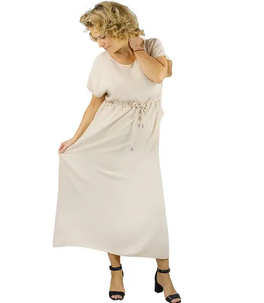 Pri Long maxi dress with waist tie "Summer Elegance"