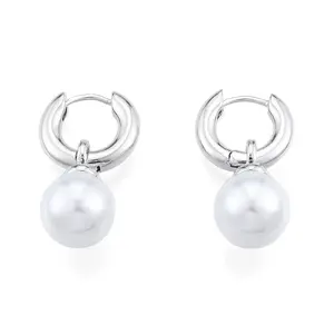 ABS Plastic Pearl Dangle Hoop Earrings