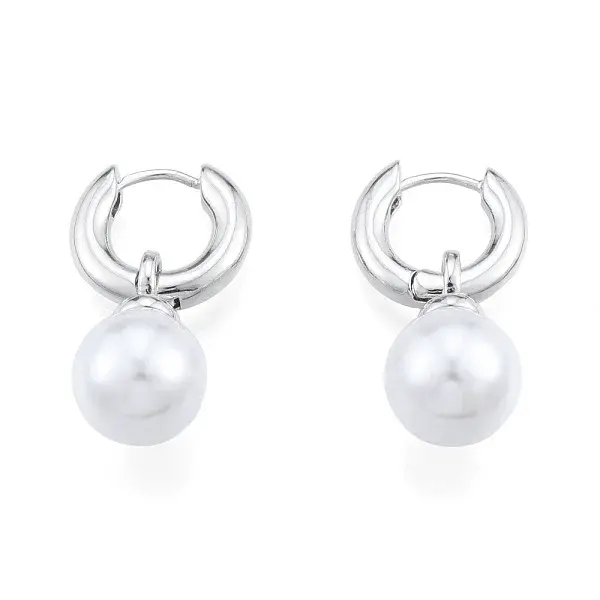 ABS Plastic Pearl Dangle Hoop Earrings