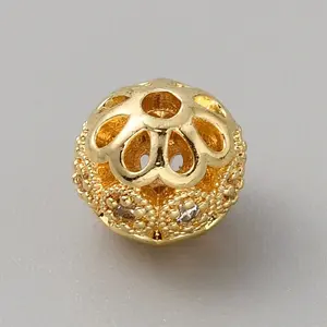 Brass Cubic Zirconia Beads
