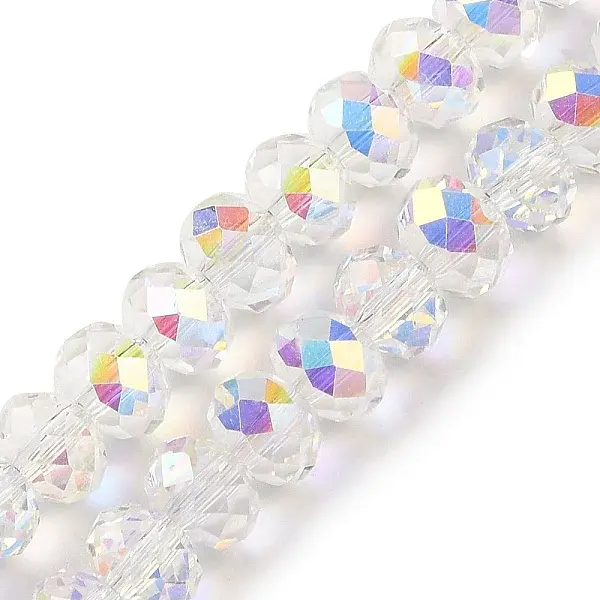 AB Color Plated Transparent Electroplate Beads Strands