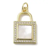 Brass Micro Pave Cubic Zirconia Pendants