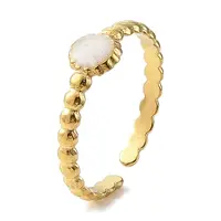 304 Stainless Steel Enamel Open Cuff Rings for Women