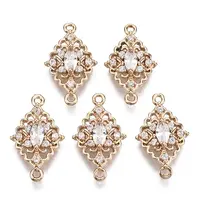 Brass Micro Pave Cubic Zirconia Links Connectors
