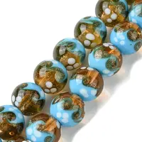 Handmade Gold Sand Lampwork Beads Strands