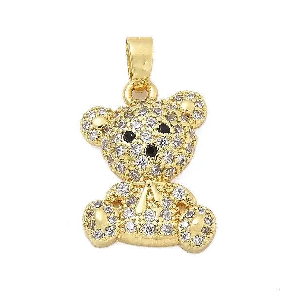 Brass Micro Pave Clear Cubic Zirconia Pendants