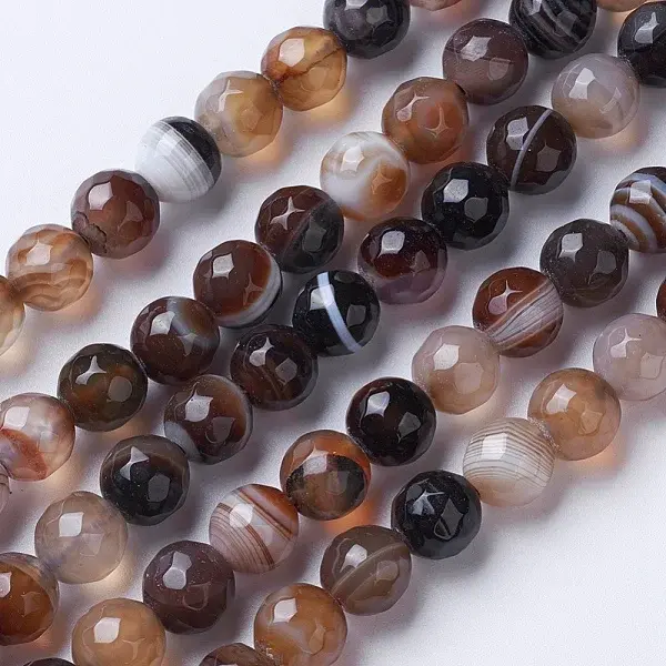Natural Striped Agate/Banded Agate Beads Strands