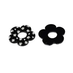 Flower Theme Printed Acrylic Pendants