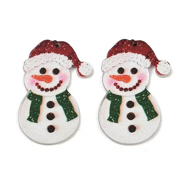 Christmas Themes Opaque Printed Acrylic Pendants