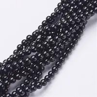 Natural Black Onyx Round Beads Strands