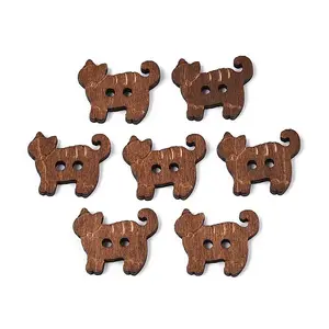 Cat Shape Wood Buttons