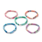 Polymer Clay Heishi Beads Stretch Bracelets