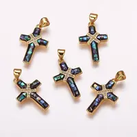Brass Micro Pave Cubic Zirconia Pendants
