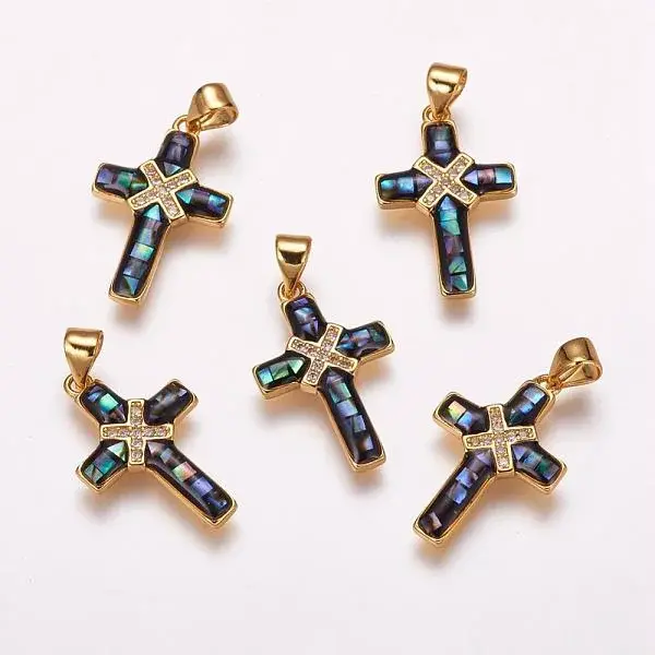 Brass Micro Pave Cubic Zirconia Pendants