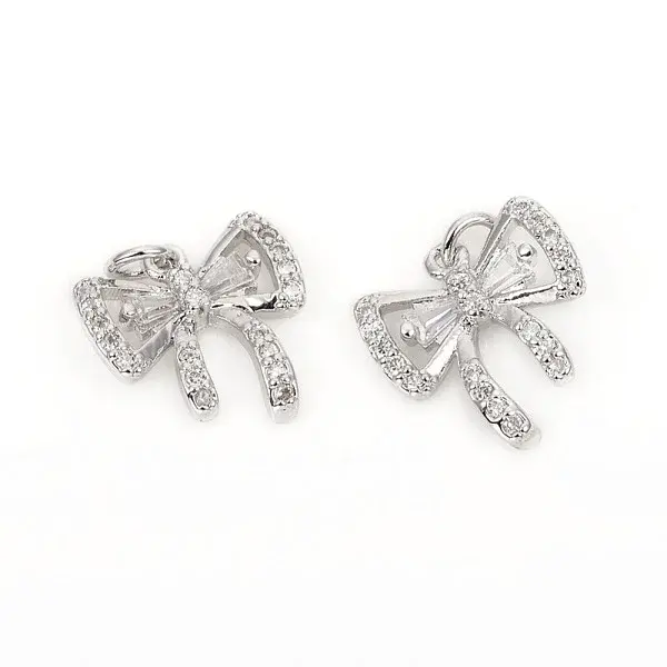 Brass Micro Pave Cubic Zirconia Charms