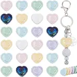 30Pcs UV Plating Iridescent Acrylic Beads