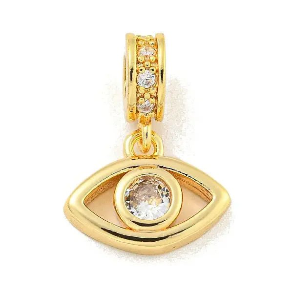 Brass Micro Pave Clear Cubic Zirconia Pendants