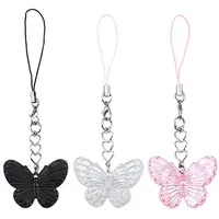6Pcs 3 Colors Butterfly Acrylic Mobile Straps