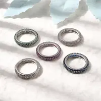 Brass Micro Pave Cubic Zirconia Finger Rings