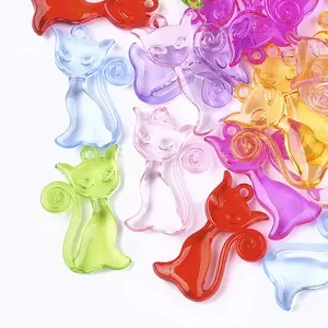 Transparent Acrylic Kitten Pendants