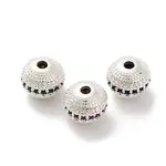Brass Micro Pave Cubic Zirconia Beads
