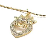 Golden Plated Brass Micro Pave Clear Cubic Zirconia Pendant Necklaces