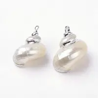 Electroplate Spiral Shell Pendants