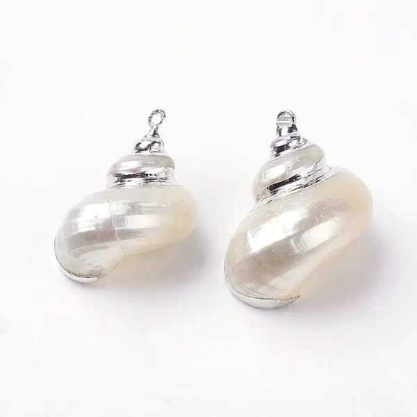 Electroplate Spiral Shell Pendants