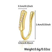 925 Sterling Silver Pave Clear Cubic Zirconia Twist Nose Rings