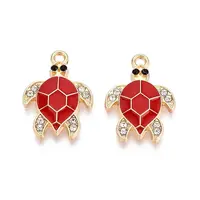 Alloy Rhinestone and Enamel Pendants
