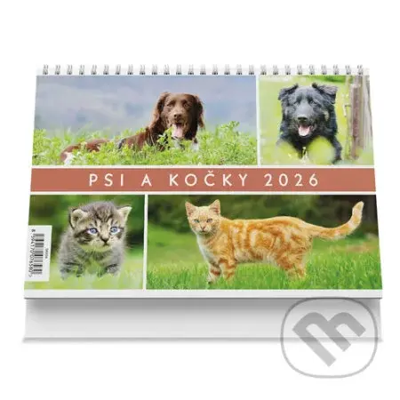 Stolní kalendář Psi a kočky 2026
