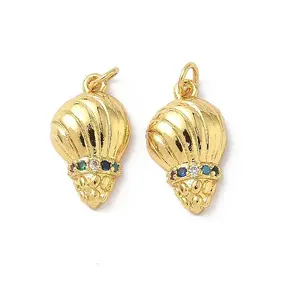 Brass Micro Pave Cubic Zirconia Pendants