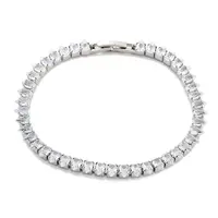 Brass Pave Clear Cubic Zirconia Teardrop Link Bracelets