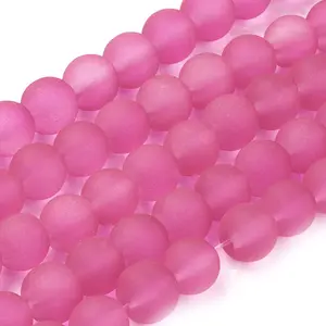 Baking Painted Transparent Glass Bead Strands