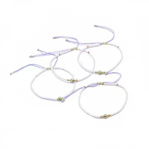 Adjustable Natural Pyrite Braided Bead Bracelets