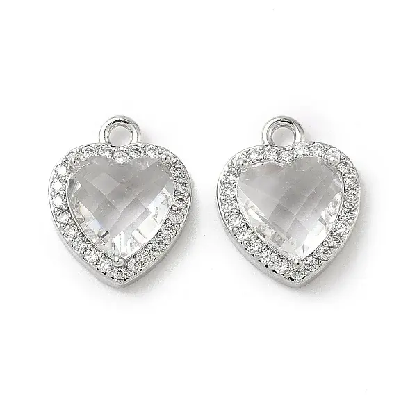 Brass Micro Pave Cubic Zirconia Pendants