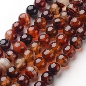 Natural Striped Agate/Banded Agate Beads Strands