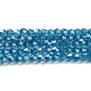 Transparent Electroplate Glass Beads Strands