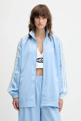 Mikina adidas Originals Satin Tt dámská, modrá barva, s aplikací, KC8811