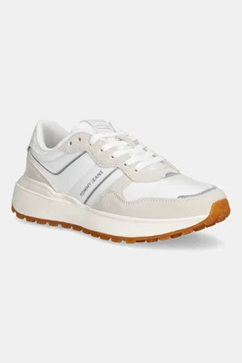 Tenisky Tommy Jeans TJW CLEATED RUNNER dámské, béžová barva, EN0EN02788