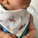 07446 Dewberry 12 Pcs Baby Drool Bib- Scarf with Snap Button-MULTICOLOR