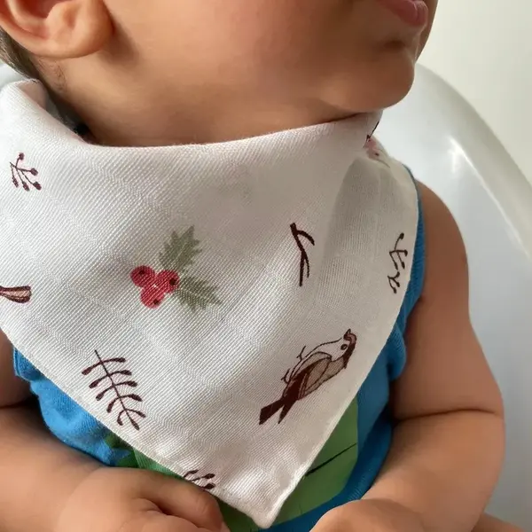 07446 Dewberry 12 Pcs Baby Drool Bib- Scarf with Snap Button-MULTICOLOR
