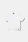 Dětské bavlněné tričko The North Face TEEN ESSENTIAL OVERSIZE SS TEE bílá barva, s aplikací, NF0A8EFPFN41