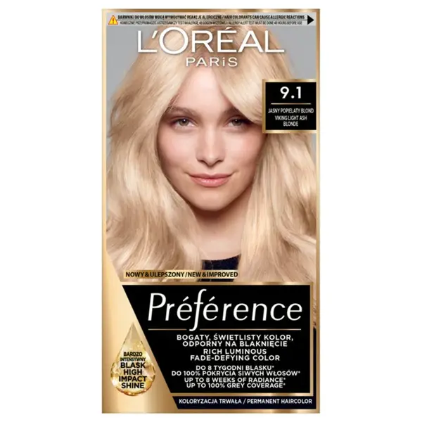 L’Oréal Paris Préférence farba na vlasy odtieň 9.1 Viking Light Ash Blonde 1 ks