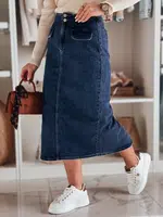 Spódnica damska jeansowa midi z rozcięciem BLUEVIC niebieska Dstreet